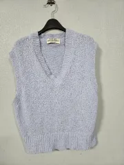 Vネック コットン糸 ニットベスト 66前後