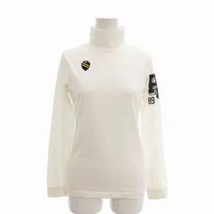 パーリーゲイツ PEARLY GATES モックネック カットソー ロンT Tシャツ ゴルフ ウエア プリント 0 XS 白 ホワイト ■GY09 /TZ