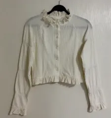 H&M エイチ・アンド・エム フリル カーディガン S