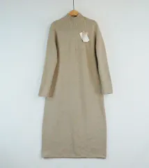 MAJDAN エアウール ホールガーメント ニット ONE PIECE Free! ベージュ ニット ロング丈ドレス