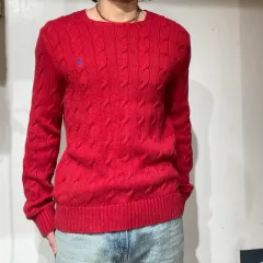 POLO Ralph Lauren レッド ケーブルニット