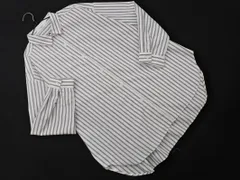 SM2 サマンサモスモス ストライプ ブラウス シャツ sizeL/白ｘグレー ■◇ レディース