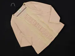 Pierre Cardin ピエールカルダン レース 7分袖 カットソー sizeL/ペールオレンジ ■◇ レディース