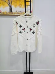 31LINE 白 パータン ニット カーディガン