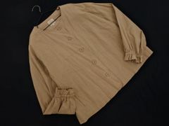 SM2 サマンサモスモス リネン混 ノーカラー ジャケット sizeF/ベージュ ■◇ レディース