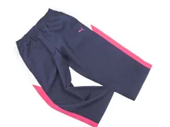 PUMA プーマ 切替 クロップド パンツ sizeM/紺 ■◇ レディース