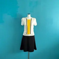 1515 CARVEN カルヴェン ニット 切替 ドッキングワンピース XS バイカラーのサムネイル