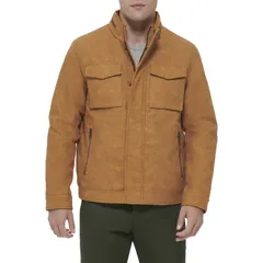 ドッカーズ メンズ アウター ジャケット・ブルゾン レザー フェイクレザー Mens DockersR Faux Leather Military Jacket Gold ゴールドのサムネイル