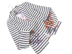 Desigual デシグアル プリント ボーダー ジャケット size36/アイボリーx紺 ■■ レディースのサムネイル