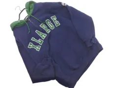 XLARGE エクストララージ バイカラー ハーフジップ プルオーバー パーカー sizeM/濃紺 ■◇ メンズ