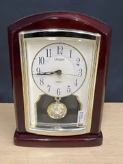 CITIZEN シチズン 置時計 クリスタル 振り子 木枠 高さ約25cm 4RP-785-0