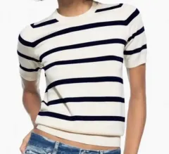 ZARA ストライプ ニット 半袖 S