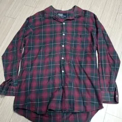 80s ポロラルフローレン CHECK 長袖シャツ (100-105)