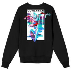애니메이션 캐릭터 맨즈 탑스 T셔츠 그래픽 Licensed Character Mens Ultraman Rising Neon Glitch Graphic Tee Black 블랙
