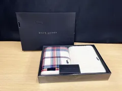 【未使用品】 RALPH LAUREN ラルフローレン ハンドタオル 2枚セット 綿100％ チェック/ホワイト ★