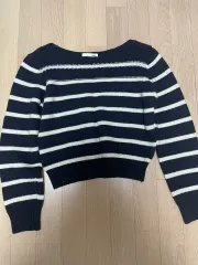 新品) miel ボートネック ストライプ ニット