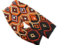 ZARA ザラ  総柄 ロング パンツ sizeM/黒ｘオレンジ ■◇ レディース