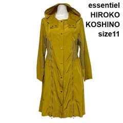 ◇ エッセンシャル essentiel ロングコート スプリングコート 長袖 フード Aライン マスタードイエロー 11 L 11号 レディース S6C690のサムネイル