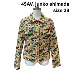 ◇ 49AV.ジュンコシマダ junko shimada ジャケット 長袖 ステンカラー ゴブラン織り 迷彩 カモフラ柄 綿混 38 M 9号 レディース Z6B653