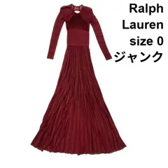 ◇ ジャンク ラルフローレン Ralph Lauren マキシワンピース 長袖 ニット ほつれあり エンジ 赤系 0 XS 5号 レディース S6C683