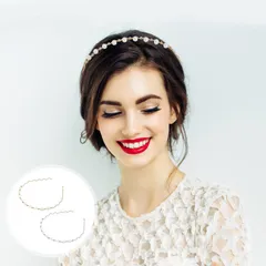 カチューシャ パール付き レディース ヘアアクセサリー シルバー ゴールド 2本セット 成人式 髪飾り キラキラ 大人用   c-235