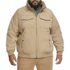ドッカーズ メンズ アウター ジャケット・ブルゾン トール Big Tall Dockers Polytwill 2 Pocket Bomber Jacket Harvest Gold ゴールドのサムネイル