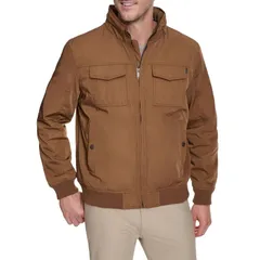 ドッカーズ メンズ アウター ジャケット・ブルゾン トール Big Tall Dockers Polytwill 2 Pocket Bomber Jacket Brown ブラウンのサムネイル