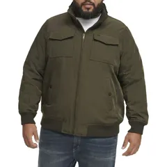 ドッカーズ メンズ アウター ジャケット・ブルゾン トール Big Tall Dockers Polytwill 2 Pocket Bomber Jacket Army Green グリーンのサムネイル
