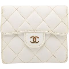 現行◇美品◇CHANEL 三つ折り財布 キャビアスキン ホワイト - メルカリ