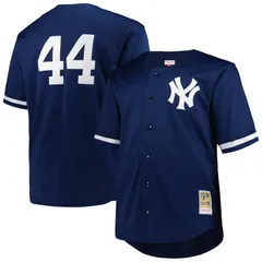 ミッチェルネス メンズ トップス Tシャツ メッシュ トール ジャージー Mens Mitchell Ness Reggie Jacksonavy New York Yankees Big Tall Cooperstown Collection Mesh Ba