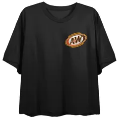 アニメキャラクター レディース トップス Tシャツ ロゴ グラフィック Licensed Character Juniors AW Root Beer Since 1919 Mug Logo Flowy Graphic Tee Black ブラック