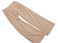 ZARA ザラ チェック ワイド パンツ sizeM/ベージュｘピンク ■■ レディース
