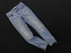 ZARA ザラ USED加工 ダメージ加工 スキニー デニムパンツ size36/水色 ■■ レディース