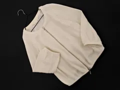 NATURAL BEAUTY ナチュラルビューティー ジップアップ 七分袖 ノーカラー ジャケット size38/ライトベージュ ■◇ レディース