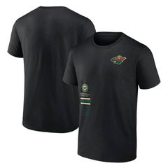 アンブランデッド メンズ トップス Tシャツ Unbranded Mens Fanatics Branded Black Minnesota Wild RepresentShirt Wld Black