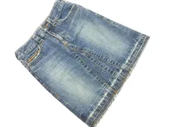 INDIVI インディヴィ カットオフ Aライン 台形 デニムスカート size36/紺 ■■ レディース