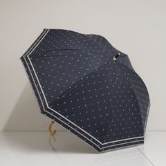ポロ ラルフローレン・晴雨兼用傘（ドット水玉・黒ブラック・一級遮光