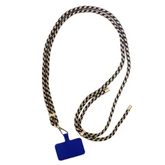 【新品】 [キーズ] スマホショルダーストラップ 〔パープル×ベージュ/サイズ ロープ長さ：170cm（調節可能）/太さ：直径6mm/プレート縦5.5cm×横5.8cm〕 アクセサリー ショルダー ストラップ スマホ スマホロープ ミニマルバッグパック 小