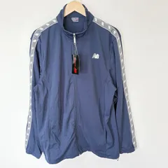 新品タグ付き◎ビッグサイズ◎(^w^)b NEW BALANCE ニューバランス トラックジャケット ジャージ ポリエステル100% ロゴプリント シンプル スポーツ トレーニングウェア 運動 ネイビー 紺 メンズ サイズLLのサムネイル