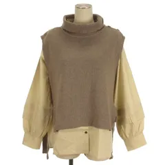 イェッカヴェッカ YECCA VECCA レイヤード セット シャツ 長袖 ベスト ニット ベージュ系 F