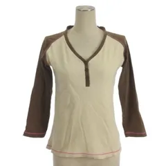 アディダス adidas ヘンリーネック Tシャツ カットソー 長袖 Y2K アイボリー M ■GY12