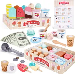 おままごとセット アイスクリーム おもちゃ 男の子 女の子 知育玩具 木のおもちゃ アイスクリーム屋さん 親子遊び 子供 誕生日 入園祝 プレゼントのサムネイル