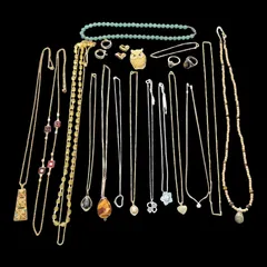 【遺品整理 まとめて■91】ジュエリー　20点　SILVER　K18GF　MONET　ネックレス　イヤリング　リング　ブレスレット　アクセサリー