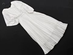 natural couture ナチュラルクチュール ドット プリーツ ワンピース sizeF/オフホワイト ■◇ レディース