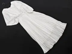 natural couture ナチュラルクチュール ドット プリーツ ワンピース sizeF/オフホワイト ■◇ レディース