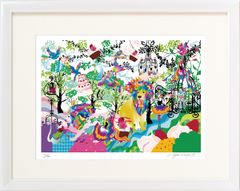 ビン・カシワ「花を咲かそう」シルクスクリーン AP版 額装 版画 520-2