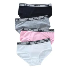 [FARFADET] ガールズ ショーツ ジュニア 女の子 ボクサーパンツ 下着 キッズ インナー かわいい 小学生 中学生 ティーン 4枚セット (LOVEショーツ) [LOVEショーツ]