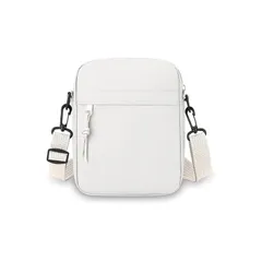 【新品】 [ZELEN] ショルダーバッグ レディース 斜め掛け 軽量 小さめ 無地 シンプル 高密度ポリエステル スマホポーチ ミニショルダーバッグ (ホワイト)