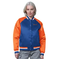 スターター レディース アウター ジャケット・ブルゾン ヴィンテージ サテン WomenstarteroyalOrange Denver Broncosatin FullSnap Vintage Vaのサムネイル