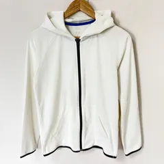 (^w^)b UNIQLO ユニクロ ドライEX UVカット フルジップパーカー ポリエステル100% 羽織り 薄手 無地 シンプル デイリー タウンユース アウトドア ホワイト 白 メンズ サイズMのサムネイル